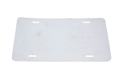 AMC MQ027-6 White Plastic License Plate Tag NOS