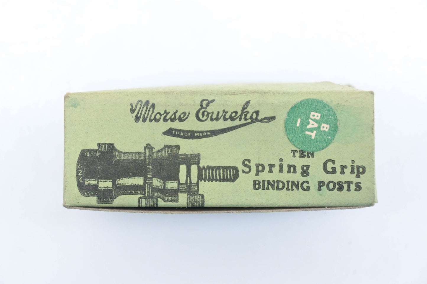 Morse Eureka RA018-3 Black "8 BAT -" Spring Grip Binding Posts Qty 10 NOS