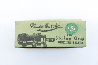 Morse Eureka RA018-3 Black "8 BAT -" Spring Grip Binding Posts Qty 10 NOS