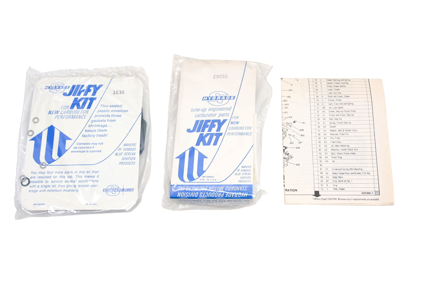 Hygrade 292CB Carburetor Repair Jiffy Kit NOS