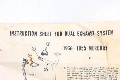 Aftermarket ME006-9 1955-56 Mercury Dual Exhaust Hardware Mount Kit NOS