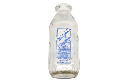 Wright's Farm AZ014-43 Glass Milk 1-Quart Bottle