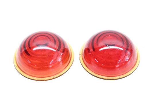 Aftermarket RA038-5 Red Glass Domed Taillight 2-31/32" Lenses Qty 2 NOS