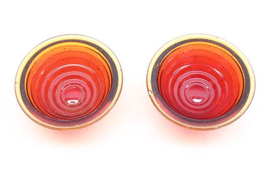 Aftermarket RA038-5 Red Glass Domed Taillight 2-31/32" Lenses Qty 2 NOS