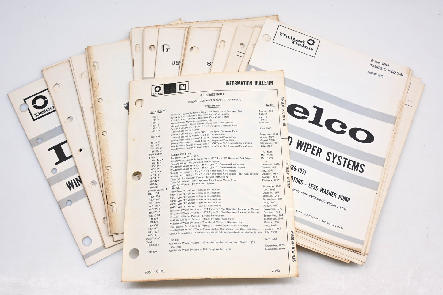 Delco HU021-19 18D Series Windshield Wiper Systems Bulletins