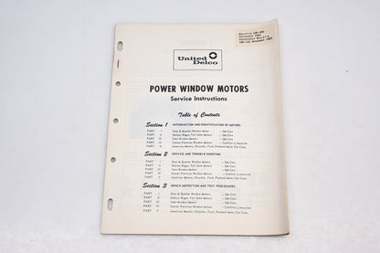 Delco 18D-300 September 1964 Power Windows Motors Service Bulletin