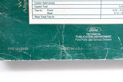 OEM Ford FPS-12133-93 1993 Festiva Service Manual
