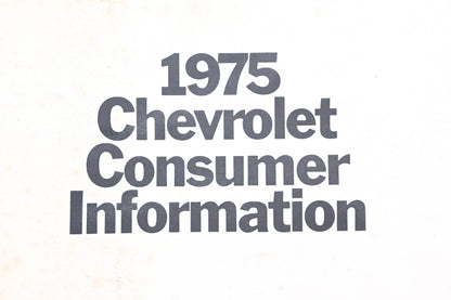 Chevrolet IR048-9 1975 Consumer Information Sales Showroom Album