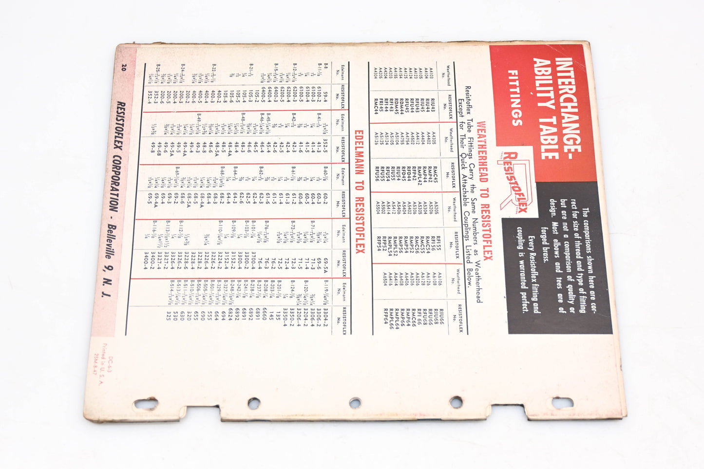 Resistoflex DC-6-3 Gasoil Hose & Fittings Dealer's Specifications Catalog
