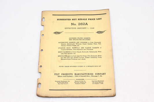 Fel-Pro 262A 1947 Master Gasket Catalog Supplement