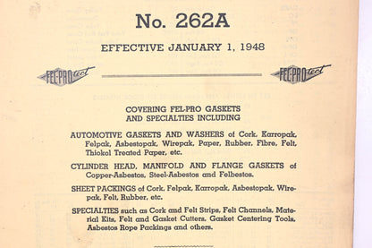 Fel-Pro 262A 1947 Master Gasket Catalog Supplement