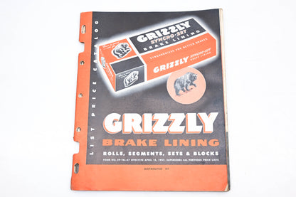 Grizzly 29-BL-47 Brake Lining Catalog