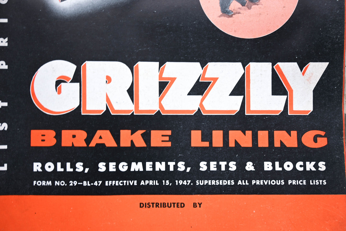Grizzly 29-BL-47 Brake Lining Catalog