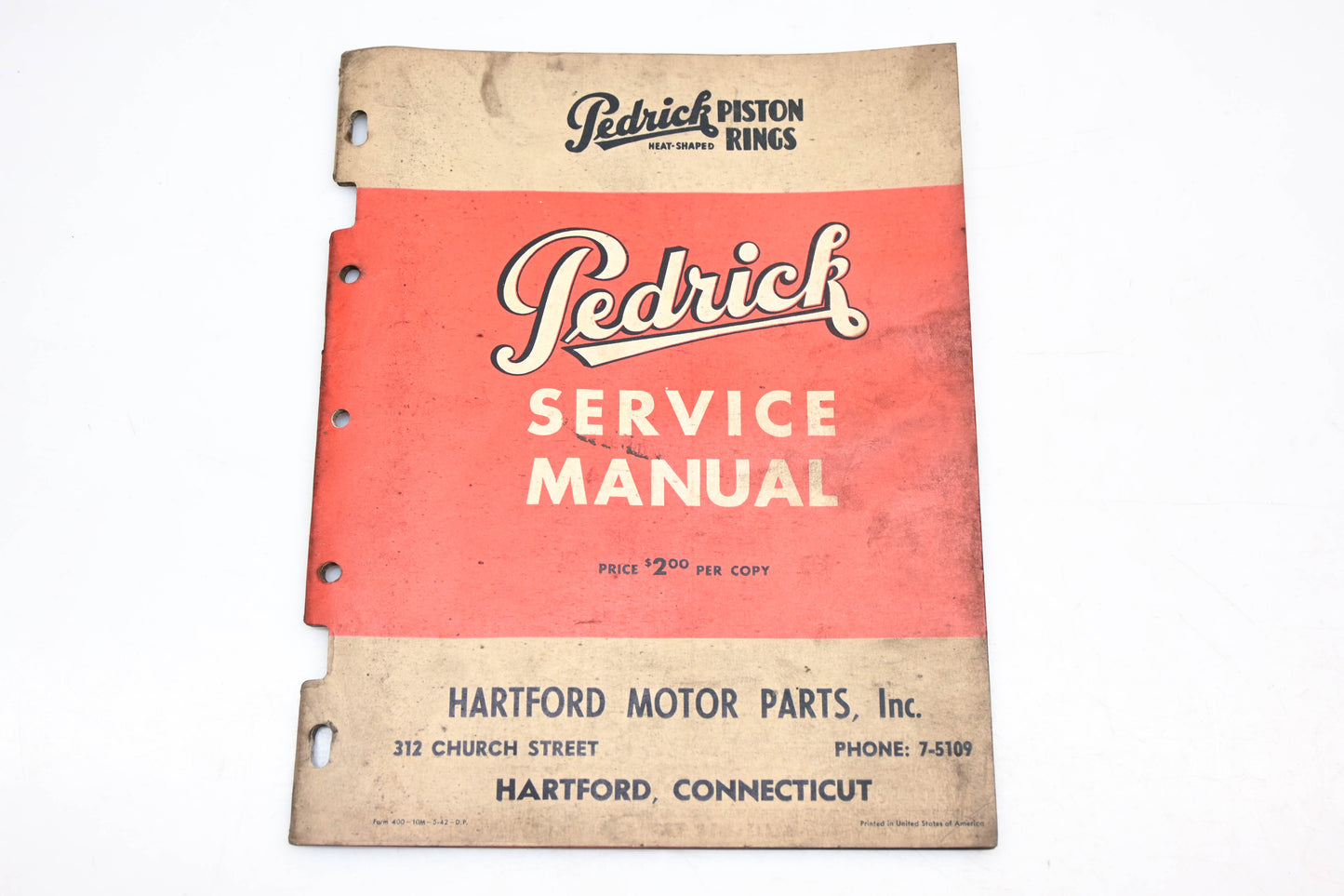 Wilkening Manufacturing 400-10M-5.42-D.P. 1942 Pedrick Service Manual