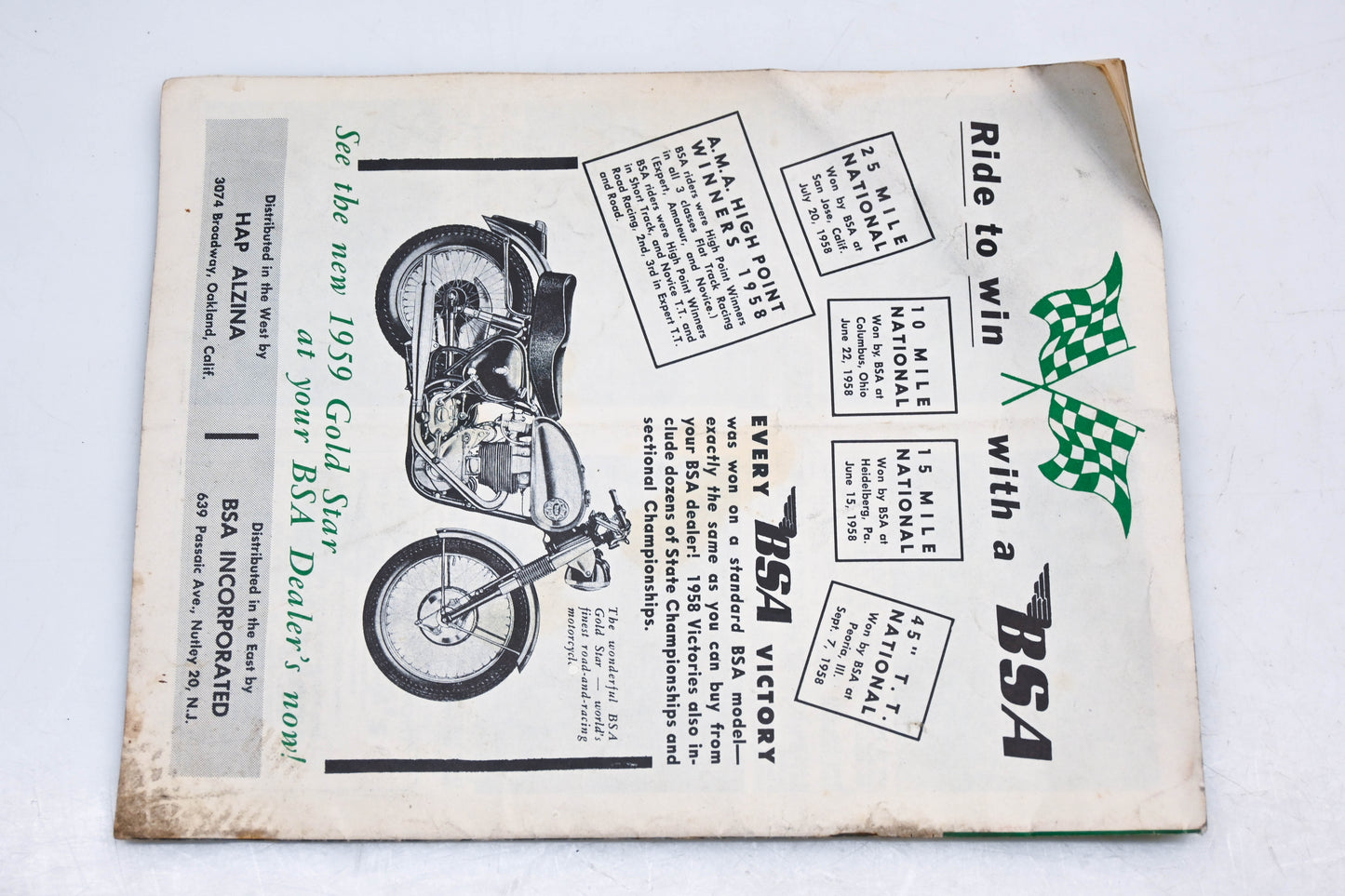New England Cycle Sport IQ013-21 April 1959 Vol.I No.4 Magazine