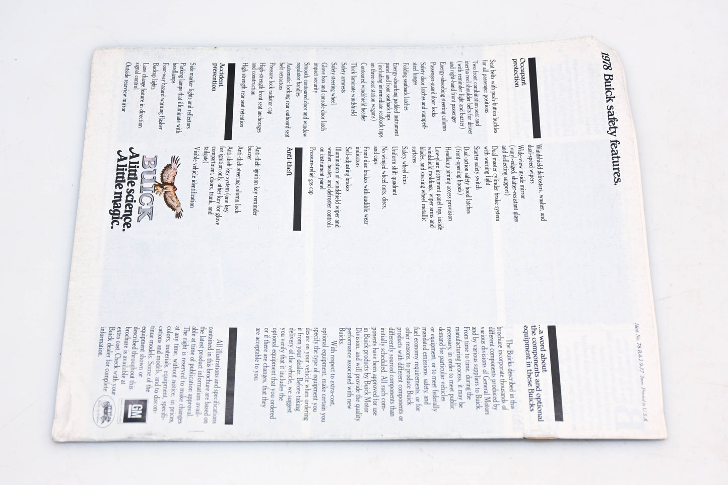 General Motors 78-BA-2-9-77 1978 Buick Sales Brochure
