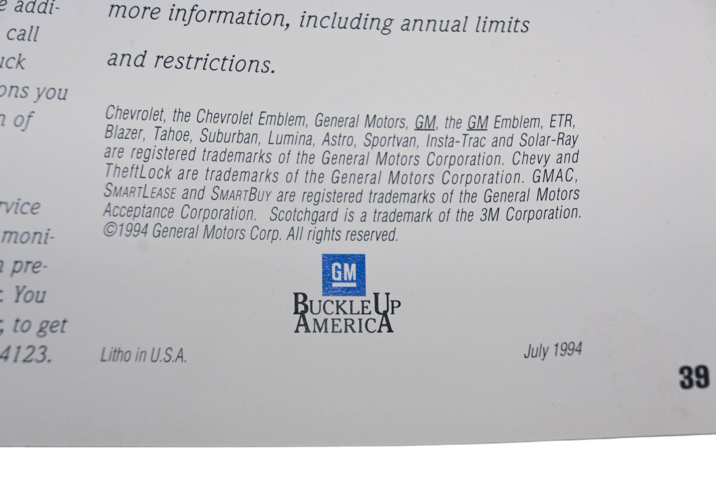 General Motors RO017-22 1995 Chevrolet C/K Pickups Sales Brochure