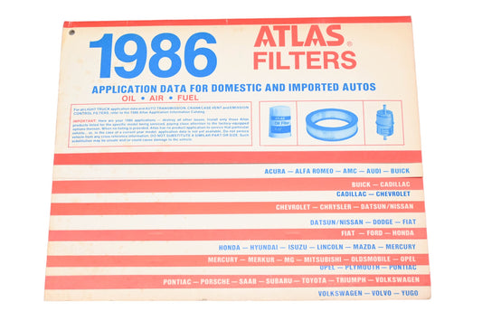 Atlas RO017-35 1986 Filter Application Data Catalog
