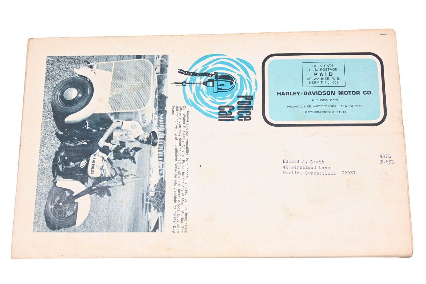 OEM Harley-Davidson RO017-45 November 1967 The Motorcycle Enthusiast In Action Magazine