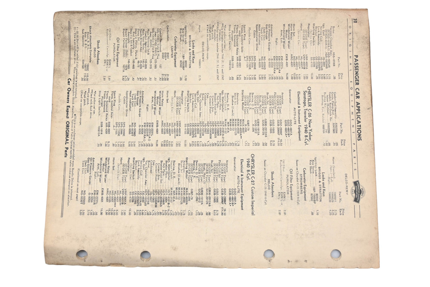 Automotive Electric Association RO017-53 1945 A.E.A. Universal Catalog