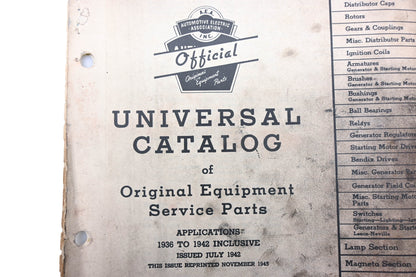 Automotive Electric Association RO017-53 1945 A.E.A. Universal Catalog
