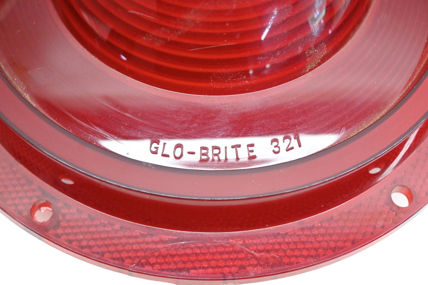 Glo-Brite 321 Red Plastic 8" Taillight Lens NOS