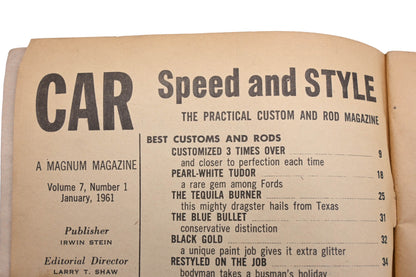Car Speed And Style RO012-14 January 1961 Magazine