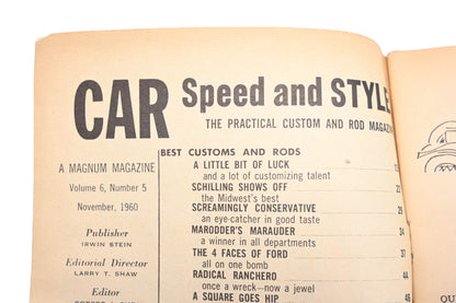 Car Speed And Style RO012-16 November 1960 Magazine