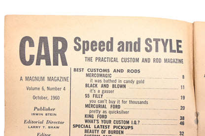 Car Speed And Style RO012-17 October 1960 Magazine