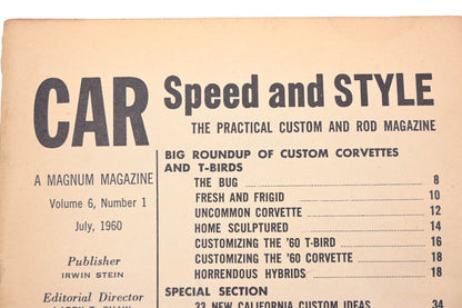 Car Speed And Style RO012-19 July 1960 Magazine
