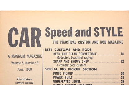 Car Speed And Style RO012-20 June 1960 Magazine