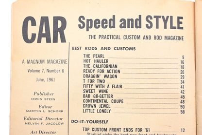 Car Speed And Style RO012-26 June 1961 Magazine