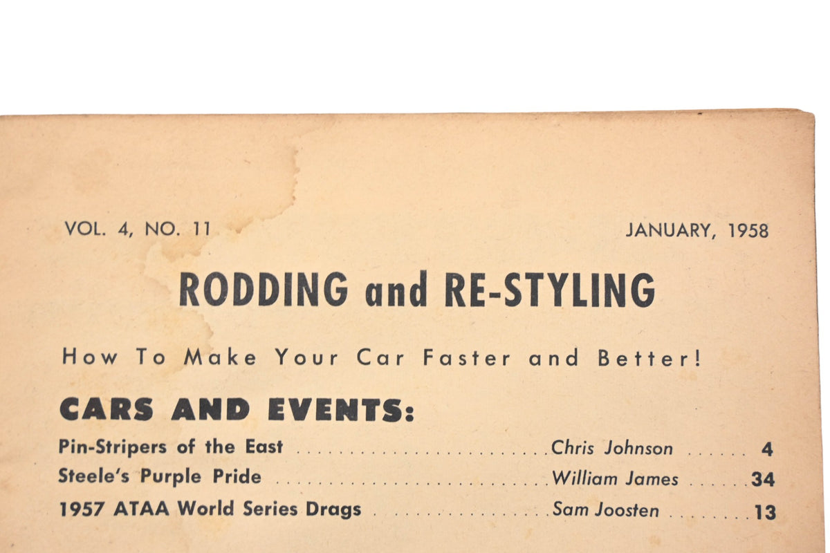 Rodding And Re-Styling RO005-27 January 1958 Magazine