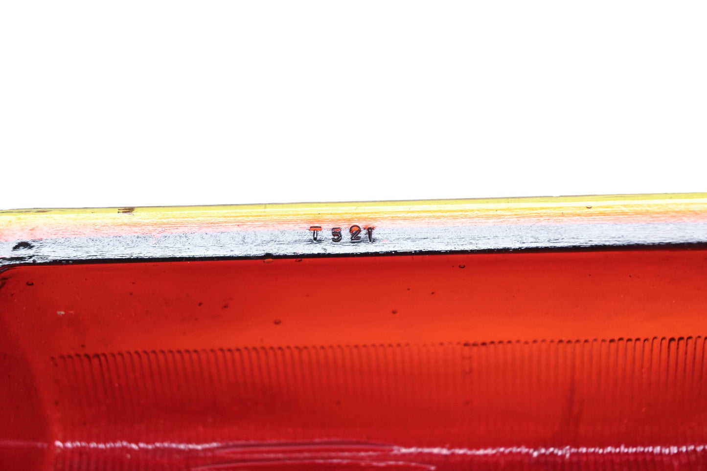 Aftermarket T-521, T521 Red Glass Taillight 3" x 5-3/8" Lens NOS