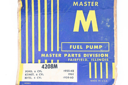 Master Part 4208M, 4208 Mechanical Fuel Filter Pump NOS
