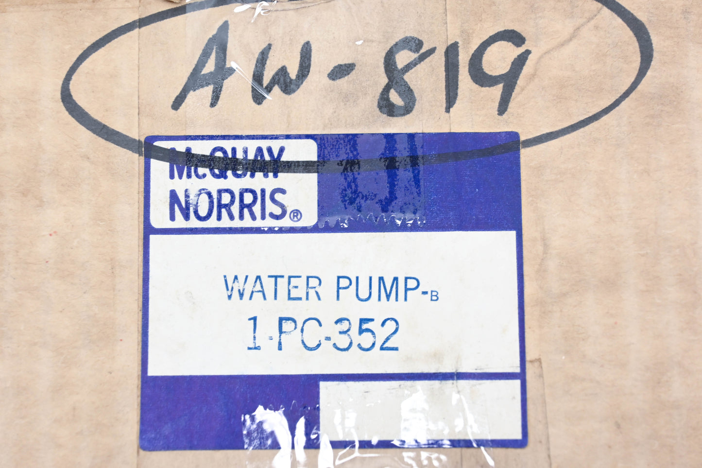 McQuay Norris PC-352, AW-819 Water Pump Kit NOS