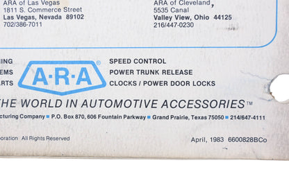 ARA 6600828BCo 1983 Auto Air Conditioning Application Guide