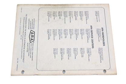 ARA 6600828 S/L, 6600828S/L 1987 Auto Air Conditioning Application Guide