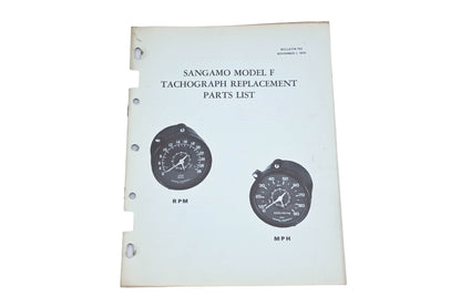 Sangamo Electric Company 854 Model F Tachograph Replacement Parts List