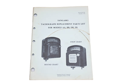 Sangamo Electric Company 714A Models AA BB EM ER Tachograph Replacement Parts List