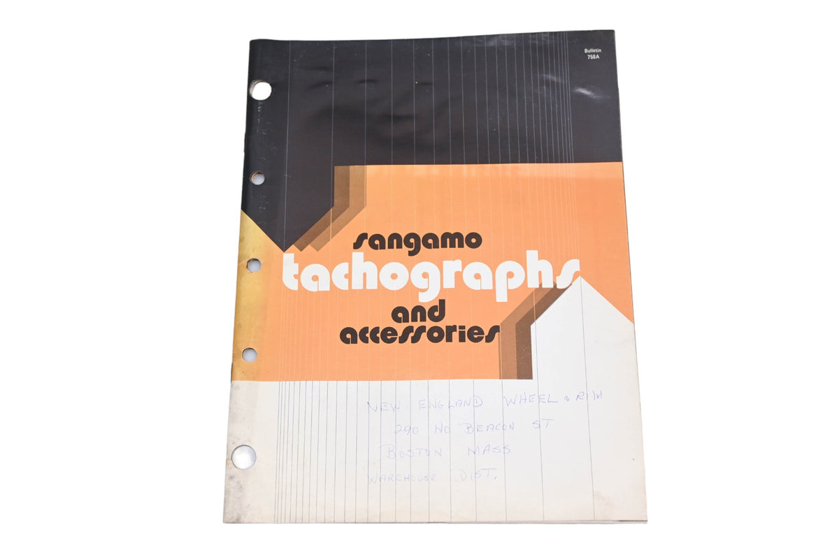 Sangamo Electric Company 758A Tachograph & Accessories Catalog