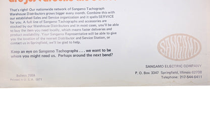 Sangamo Electric Company 758A Tachograph & Accessories Catalog
