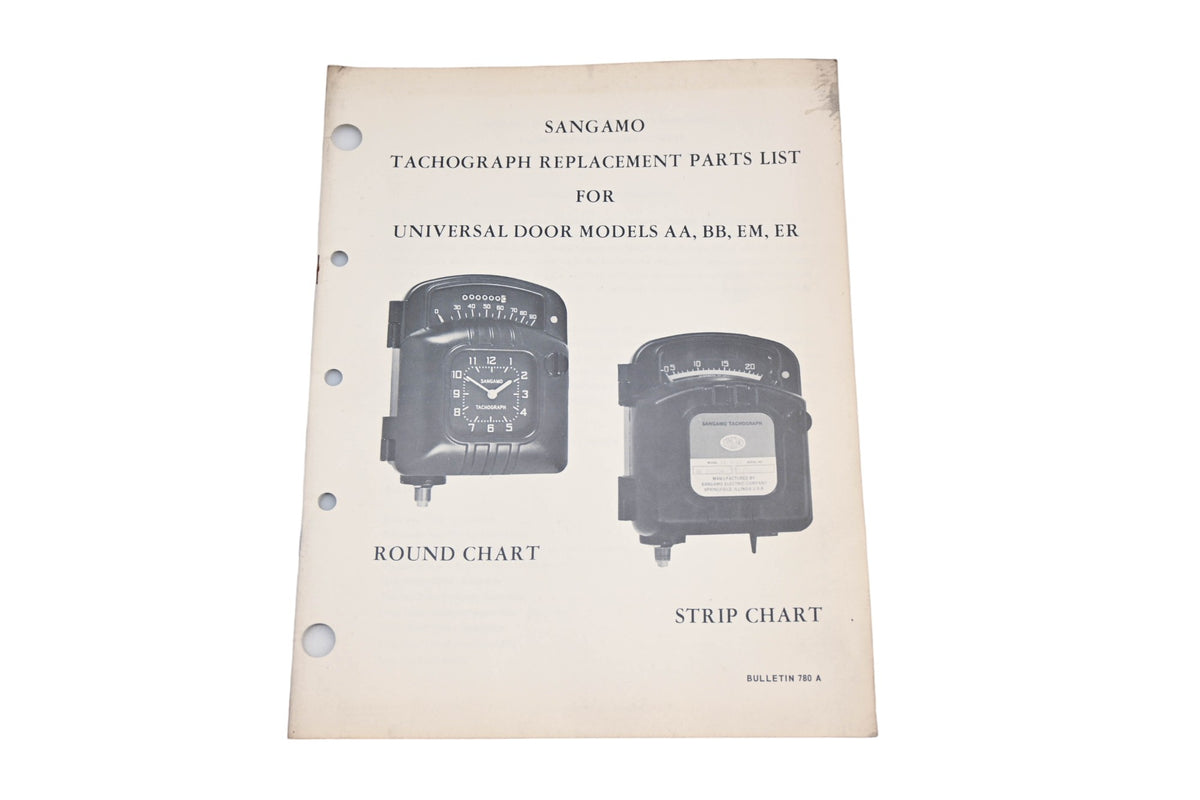 Sangamo Electric Company 780A Universal Door Models AA BB EM ER Tachograph Replacement Parts List