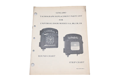 Sangamo Electric Company 780A Universal Door Models AA BB EM ER Tachograph Replacement Parts List