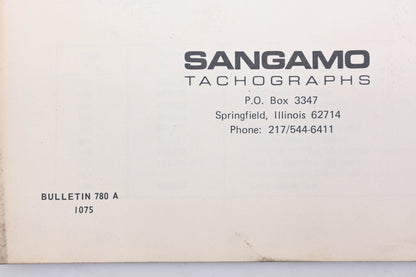Sangamo Electric Company 780A Universal Door Models AA BB EM ER Tachograph Replacement Parts List
