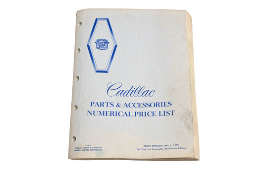 Cadillac YC003-27 1973 Parts & Accessories Numerical Parts List