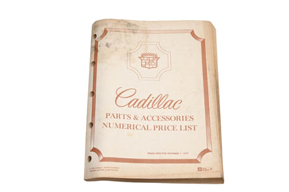 Cadillac YC003-28 1979 Parts & Accessories Numerical Parts List