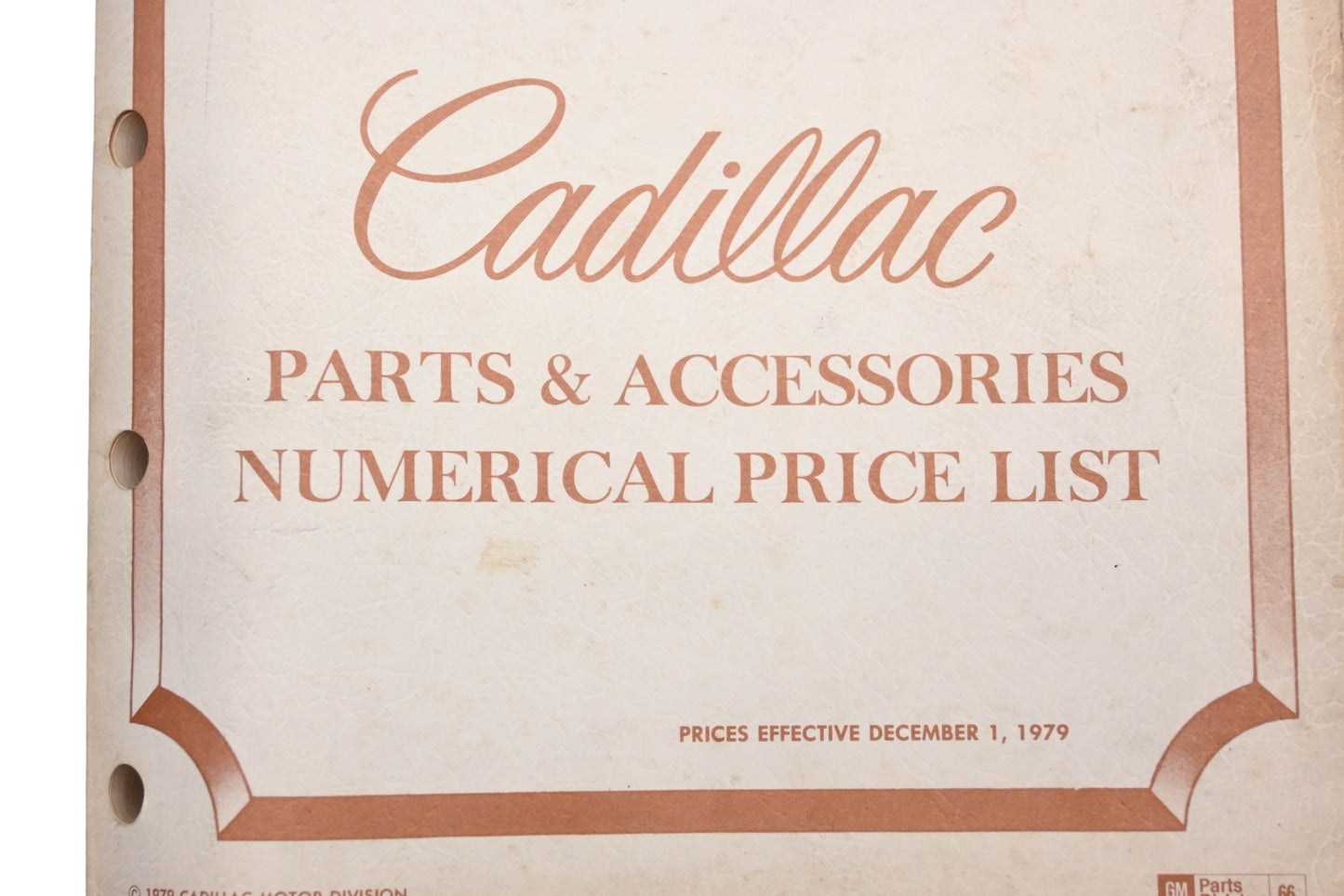 Cadillac YC003-28 1979 Parts & Accessories Numerical Parts List