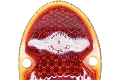 Griffin 65, 1735 Red Glass Tail Light 4-5/16" x 2-7/8" Lens NOS