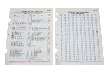 Bendix 5225, 5226 Zenith Caruretor "Four" Quick Reference Cards